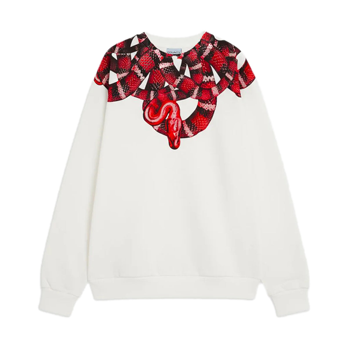 Felpa Marcelo Burlon con stampa serpente vista frontale 